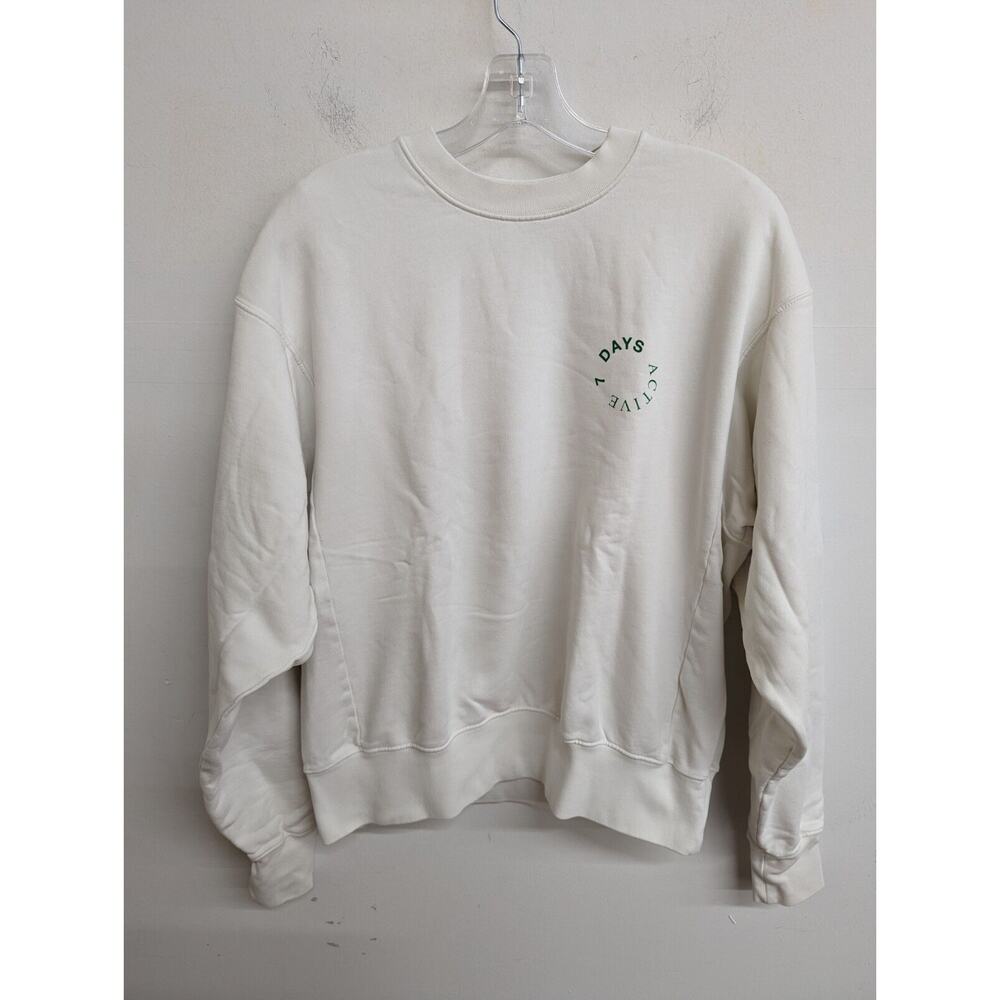 7 Days Active Women's Sweatshirt Every Day Monday Crew Neck 100% Cotton Size XS